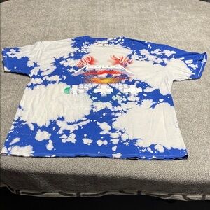 Metallica Blue & White Tie-Dye Short Sleeve Graphic Tee